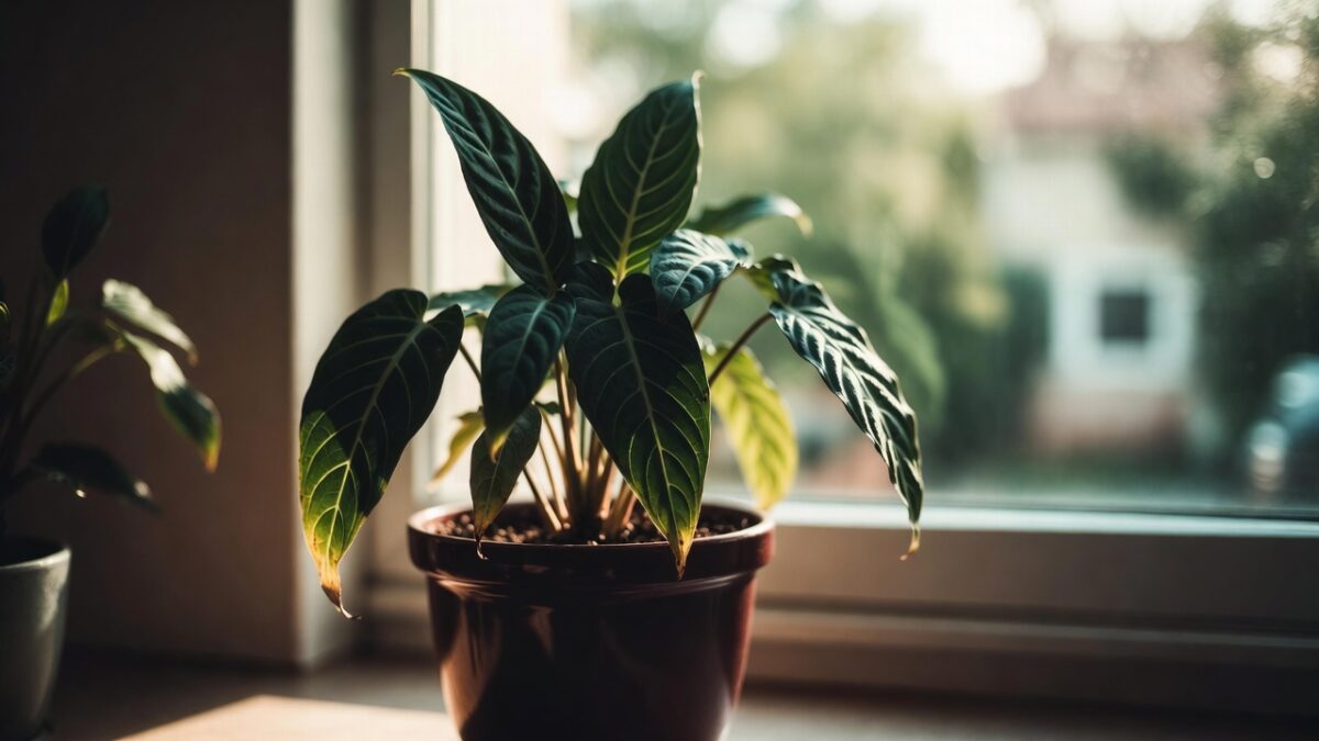 indoor plant inside home by the window image