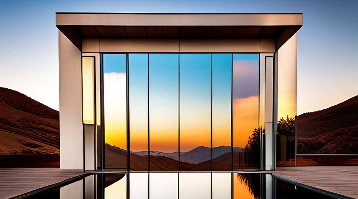 mirror film on house image