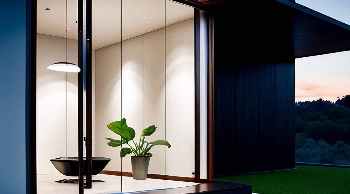 privacy window film on house image