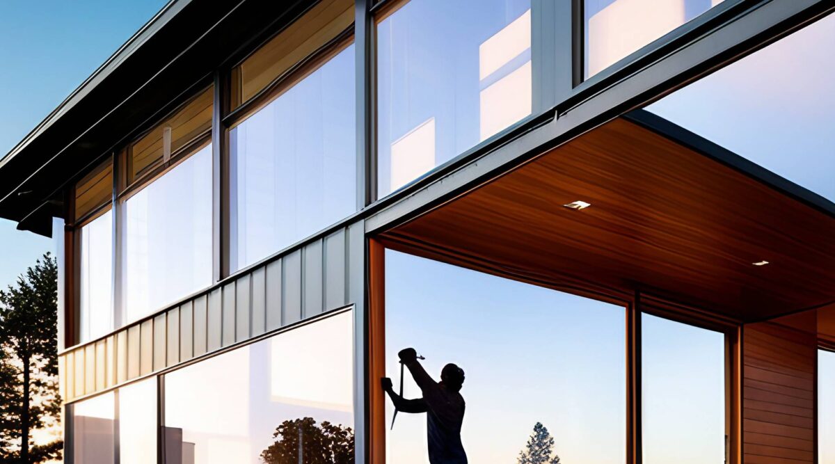 privacy window film on house image