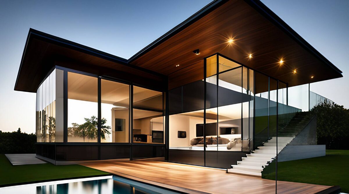 privacy window film on house image