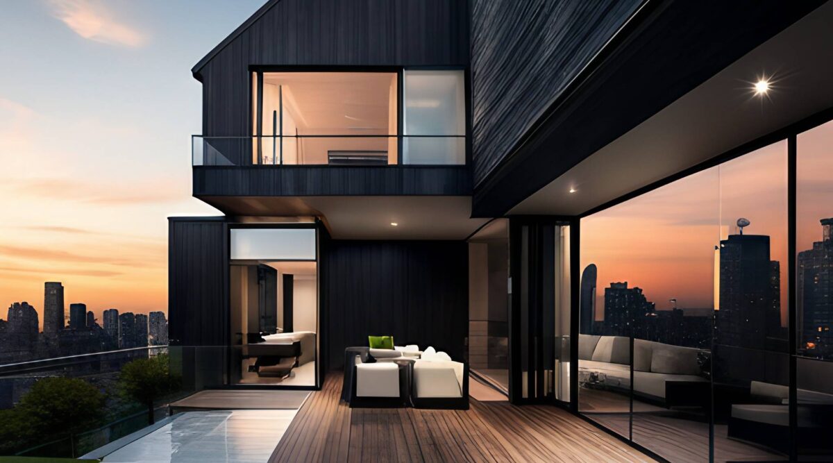 privacy window film on house image