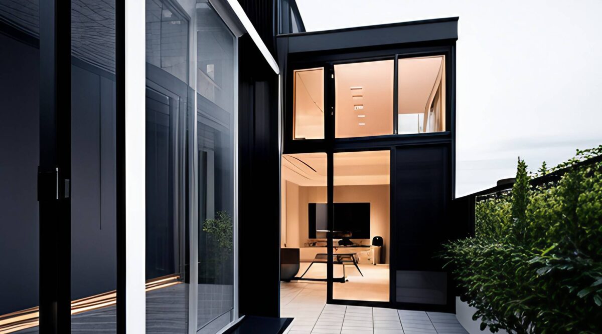 privacy window film on house image