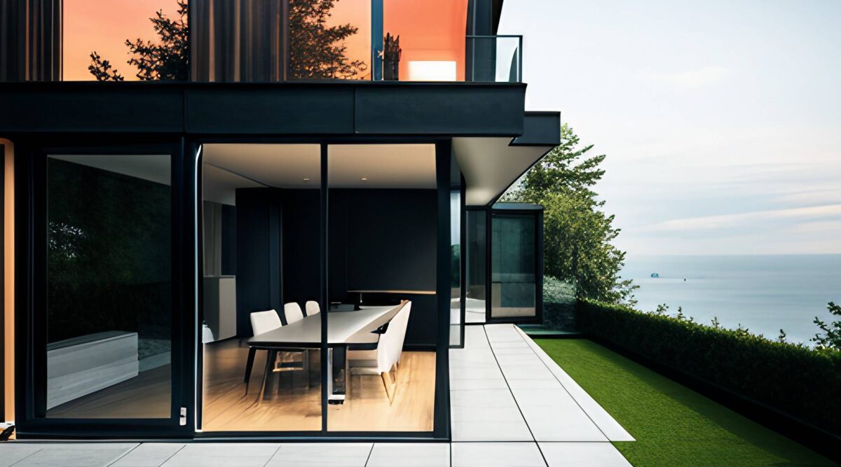 privacy window film on house image